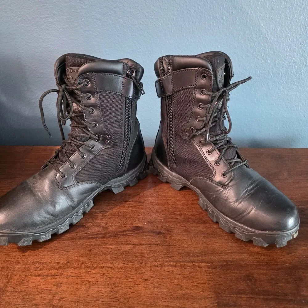 Rocky Mens Alpha Force 8” Duty Black Tactical Military Police Size 10W Boots